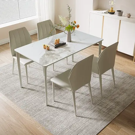 双虎 大理石餐桌椅子家用长方形现代简约岩板小户型轻奢歺餐桌103商品大图