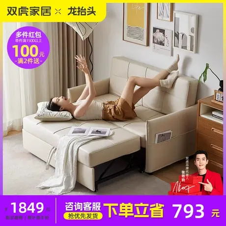 双虎沙发床两用小户型网红奶油风双人客厅多功能伸缩折叠床23857图片