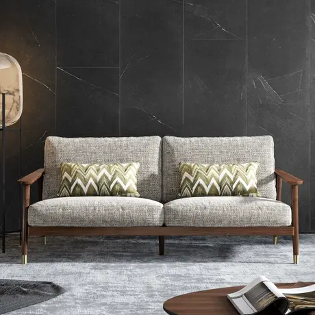 沃购实木沙发北欧榉木沙发可拆洗现代简约家用小户型客厅沙发组合图片