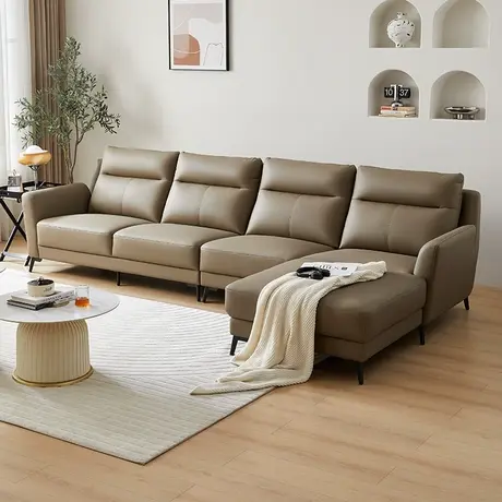 双虎 意式轻奢沙发小户型网红款客厅2023直排现代乳胶真皮沙发518图片