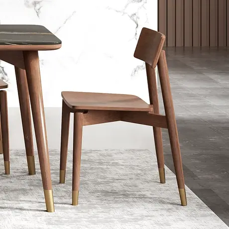 沃购北欧全实木餐椅现代简约餐厅椅子进口榉木靠背椅家用单人餐椅图片
