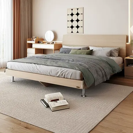 【门店】全友家居双人床现代简约主卧床板式床卧室家具106302图片