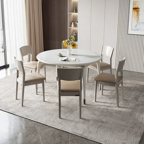 【门店】全友家居折叠餐桌家用现代简约客厅岩板小户型家具DW1121图片