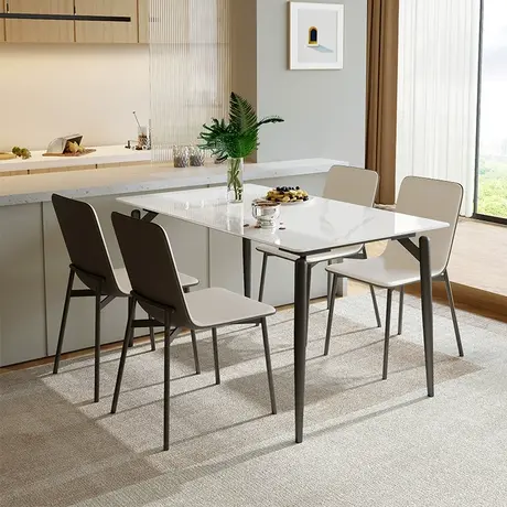 双虎 岩板餐桌轻奢高端2023现代简约小户型客厅家用餐厅桌椅23701商品大图