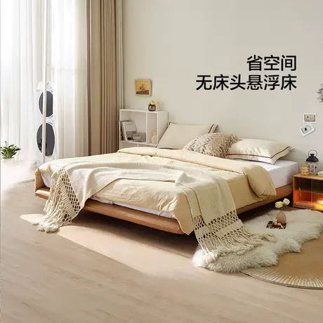 【门店】全友家居科技布床现代简约无床头悬浮床卧室双人床115022图片